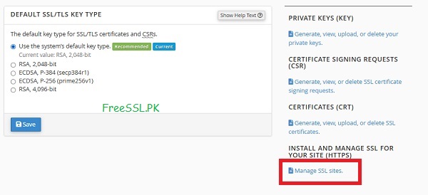 Manage SSL Site