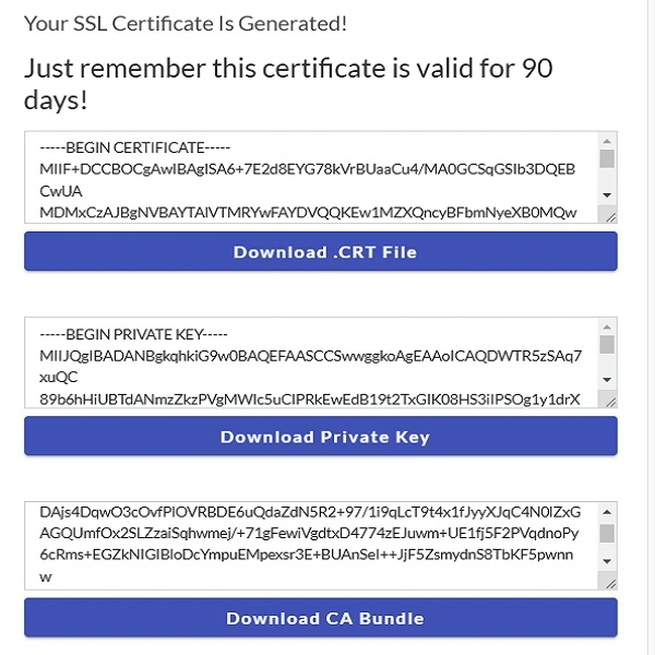 First Genrate Free SSL